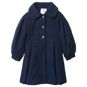 Janie and Jack Girls Blue Puff Sleeve Dress Coat